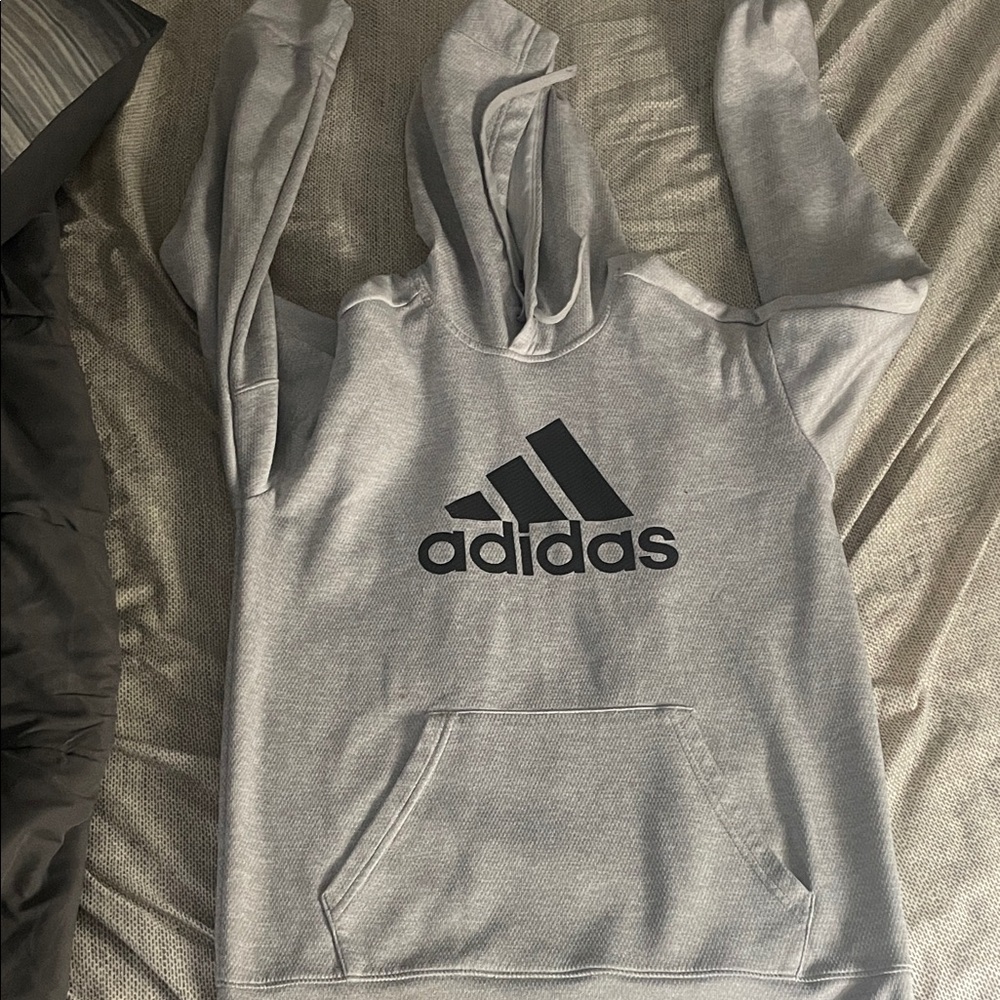 Adidas Men's Light Gray Hoodie